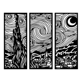 Wallity Escultura de pared Vangogh en Negro